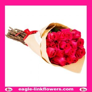 Hot Pink Roses Bouquet - Monofloral Bouquets